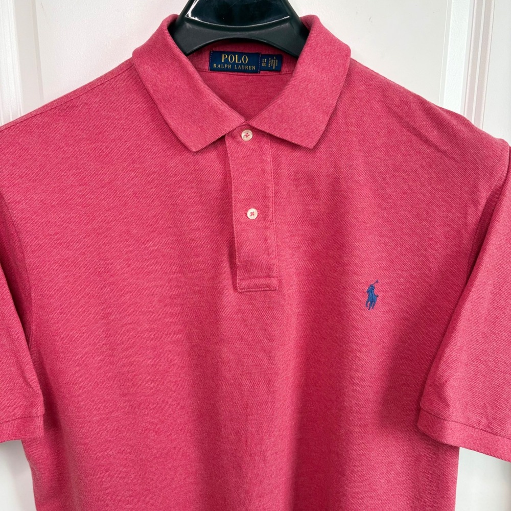 Polo Ralph Lauren Shirt Mens LT Heather Red Polo Short Sleeve Pony
Casual Preppy
